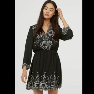 H&M embroidered romper XS black